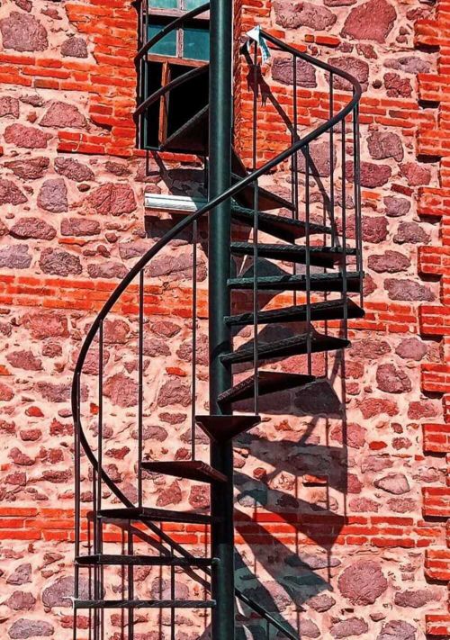 Free stock photo of black stairs, building, fire ladder Stock Photo