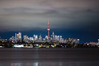 Stunning Night View of Toronto Skyline and CN Tower