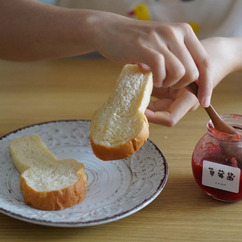 Japanese Tamago Sando with Fluffy Egg Custard and Strawberry Jam