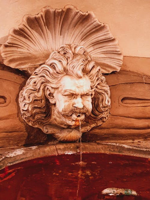 Man With Curly Hair Head Fountain