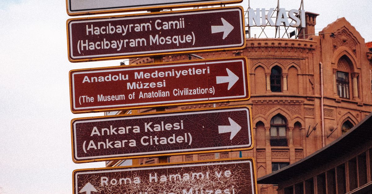 Street Signage in Ankara, Turkey with Landmarks · Free Stock Photo
