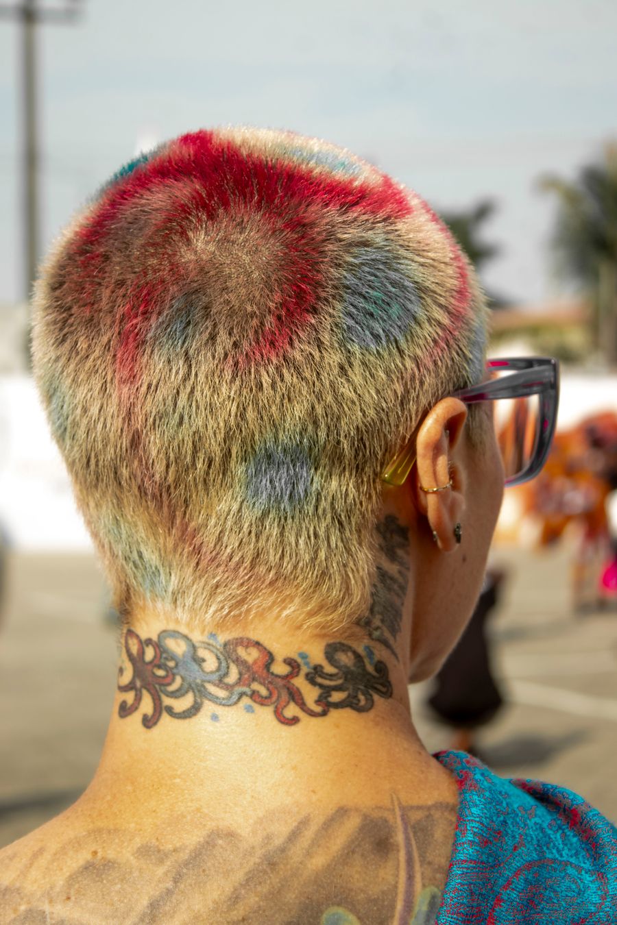 Neck tattoo close-up