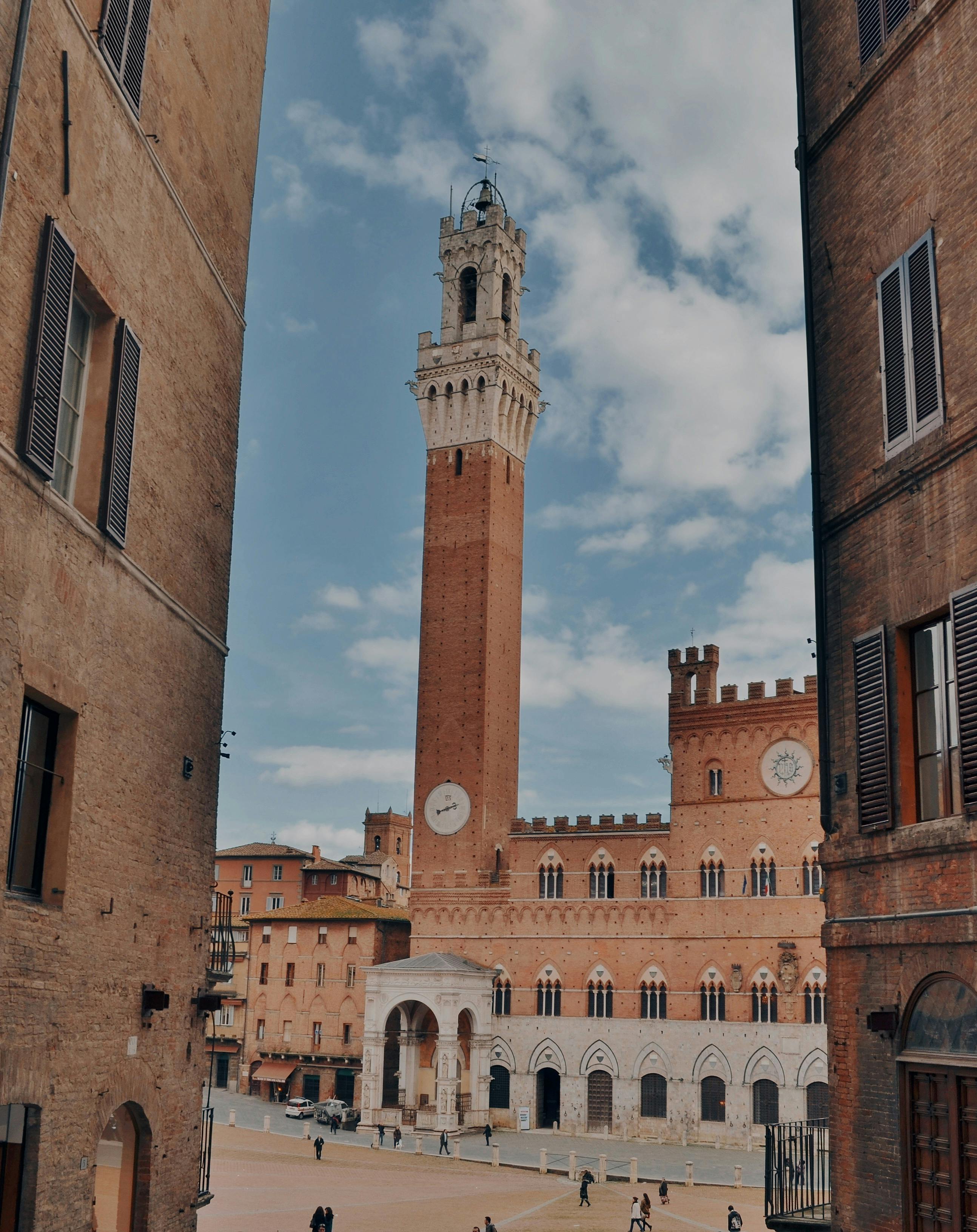 siena s torre del mangia and piazza del campo