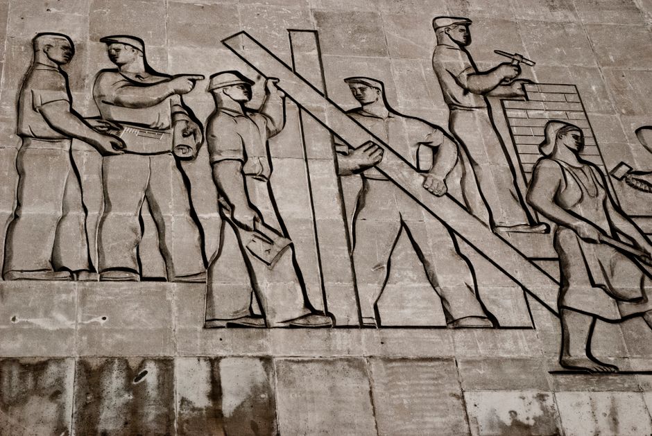 Communist era architecture in Bratislava, Slovakia, seen during a historical tour