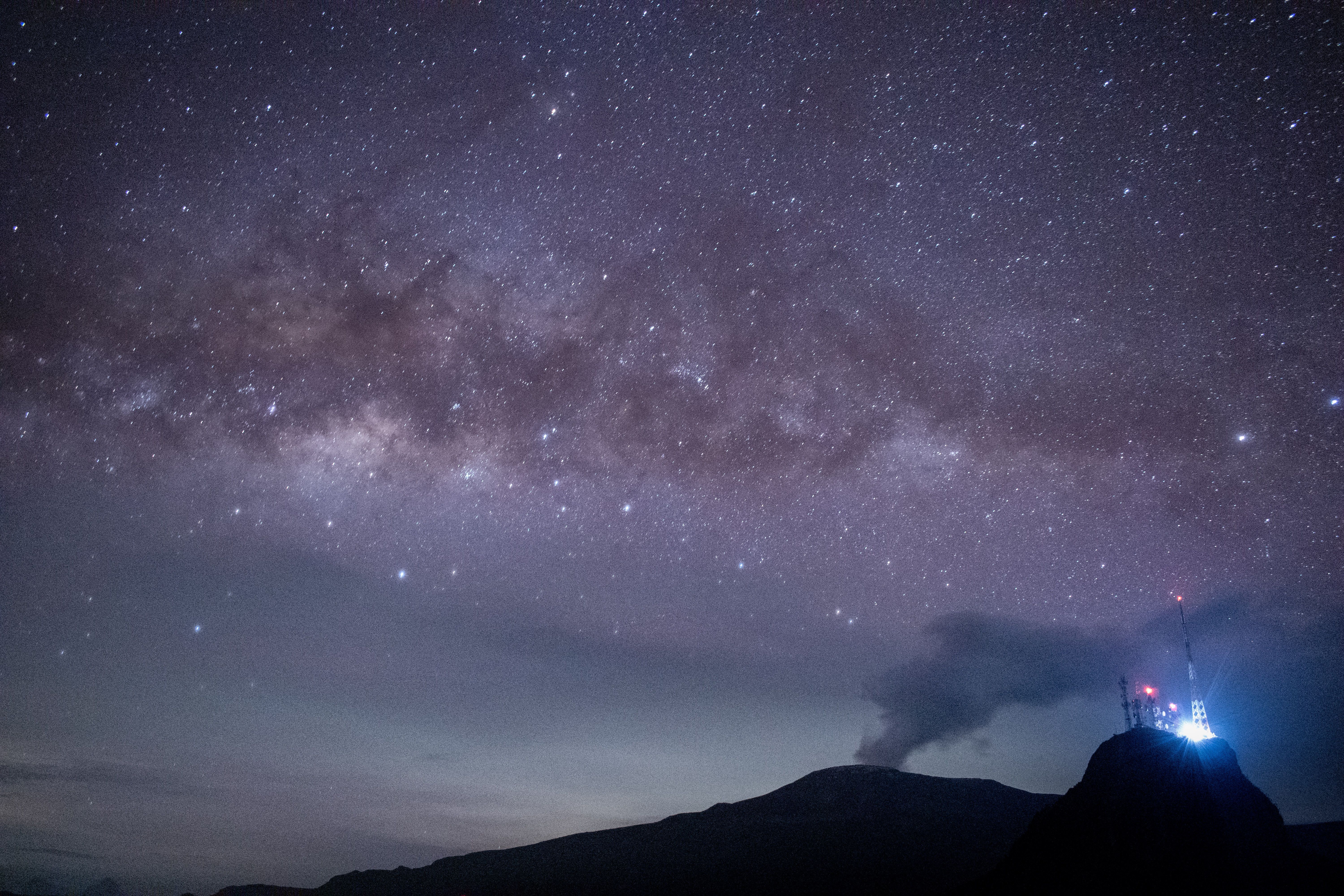 Stunning Night Sky with Milky Way Over Mountain · Free Stock Photo