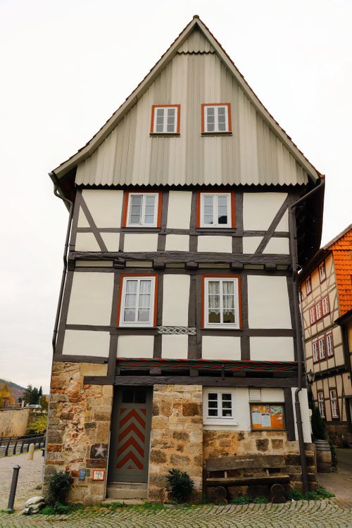Free Charming architectural view of a historic timbered house in Hann. Münden. Stock Photo