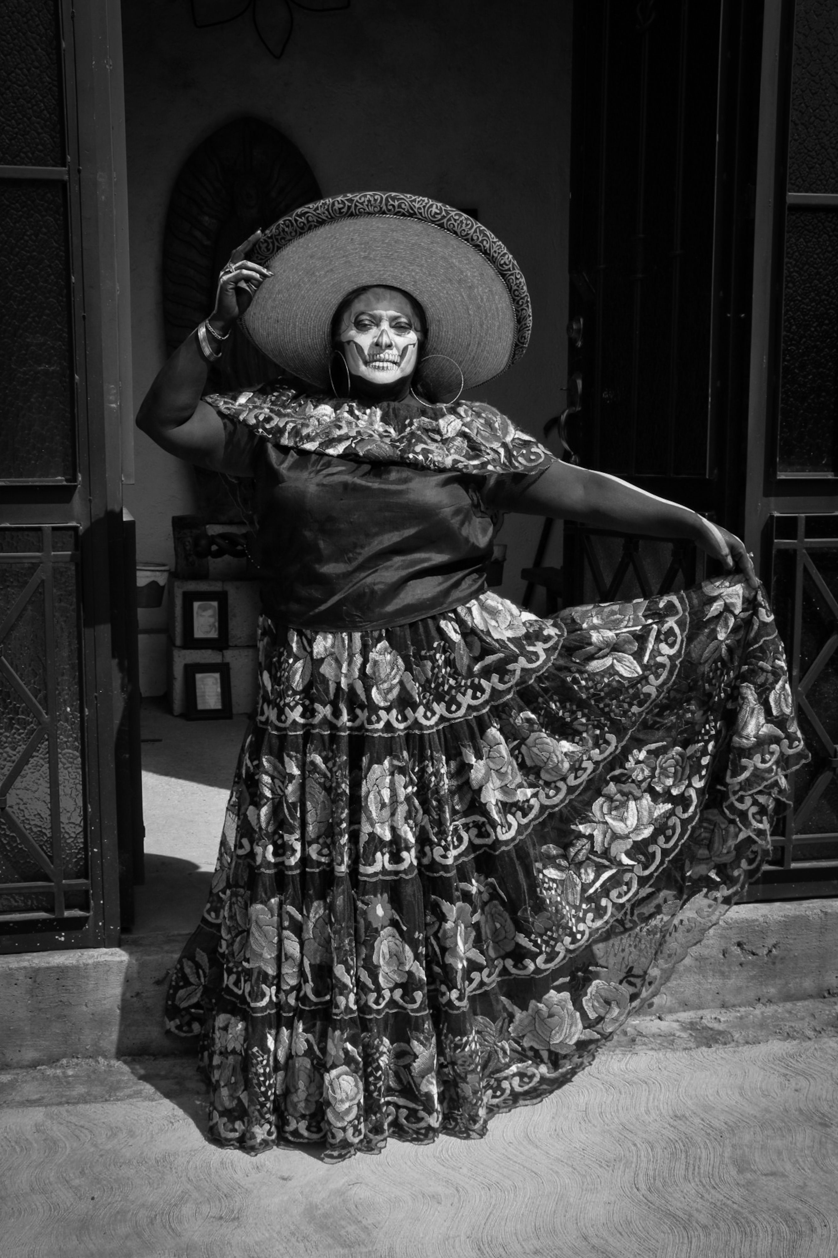 Black and White Portrait of Woman in Traditional Attire · Free Stock Photo