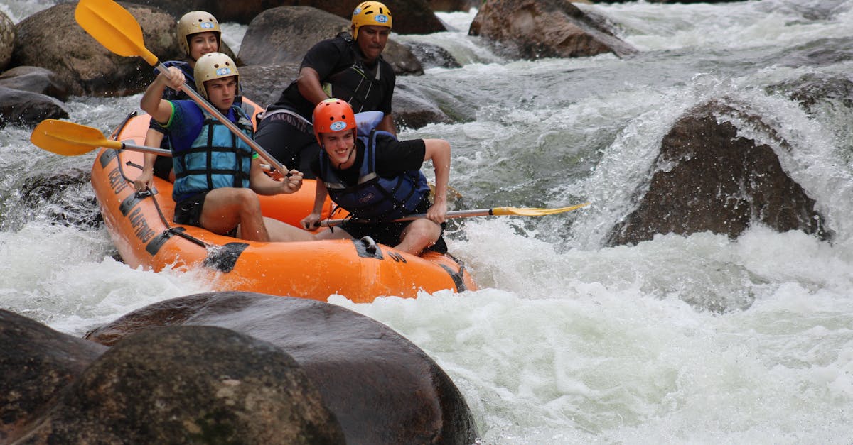 Thrilling white water rafting experience on a Brazilian river with a group of enthusiasts.
