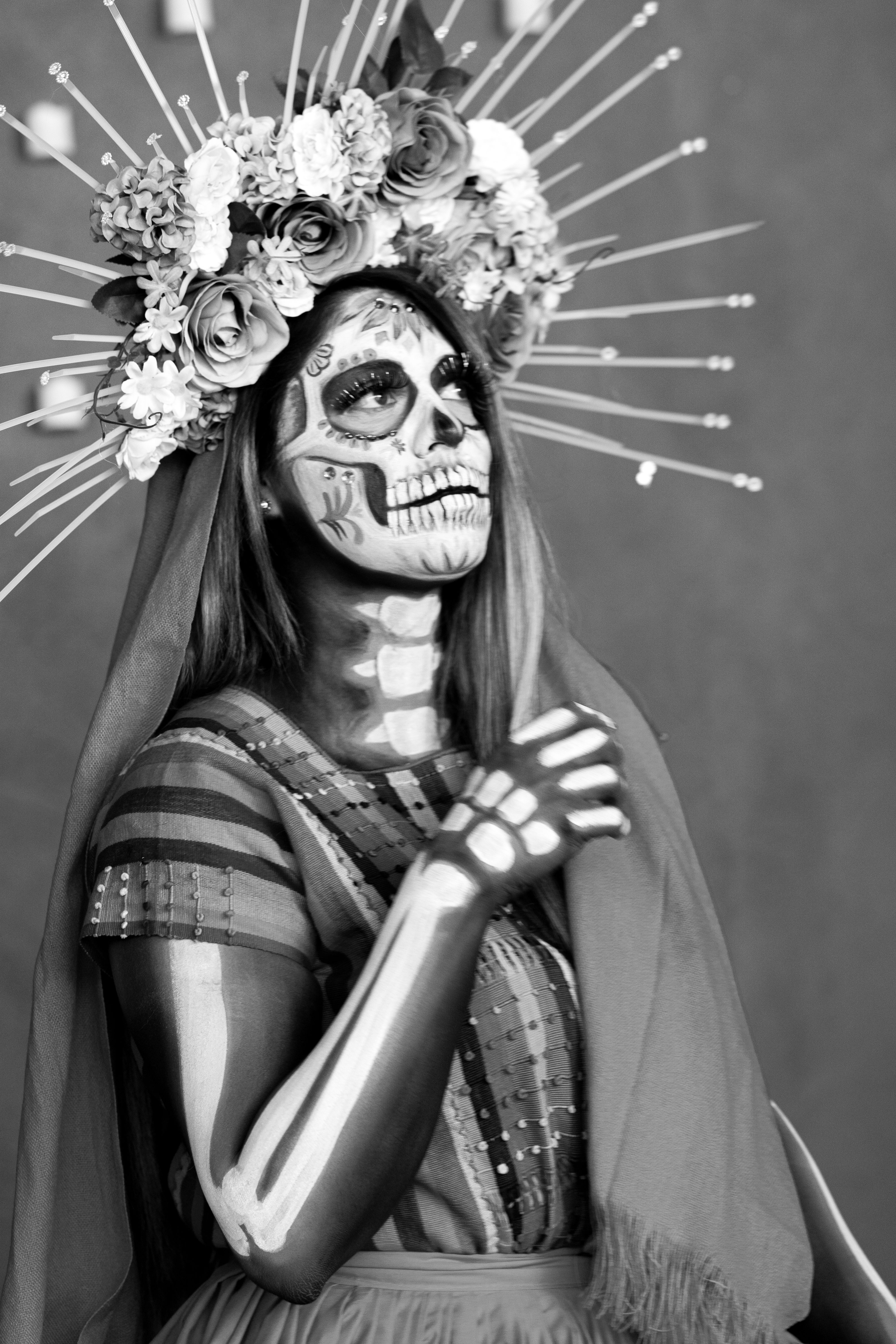 Elegant Catrina with Elaborate Headdress · Free Stock Photo