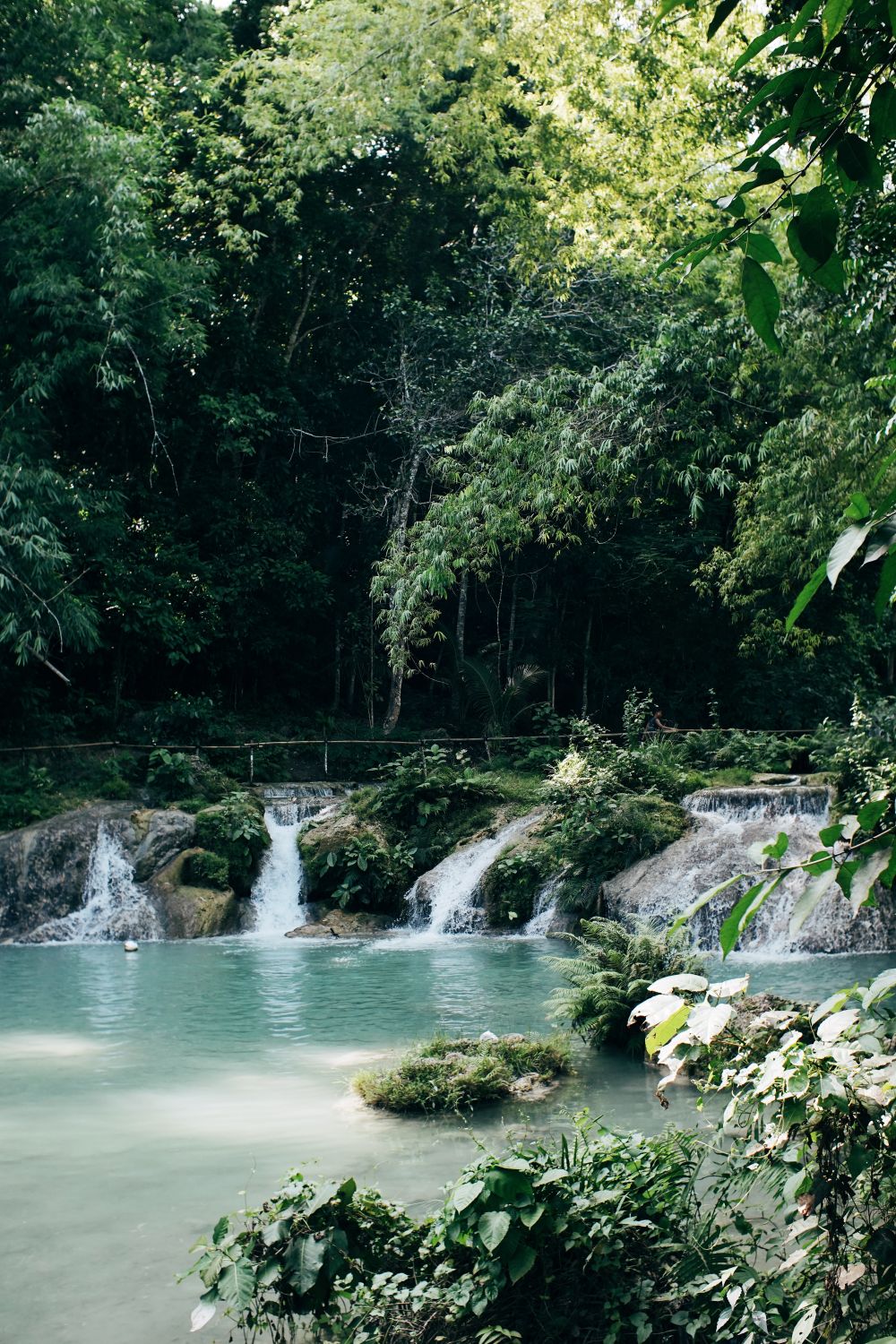 Serene Waterfall in Lush Green Forest Setting · Free Stock Photo