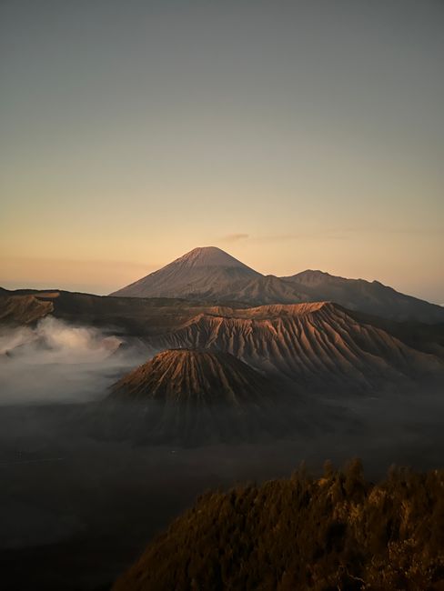 Breathtaking sunrise view over Mount Bromo in East Java, Indonesia. Experience nature's beauty.