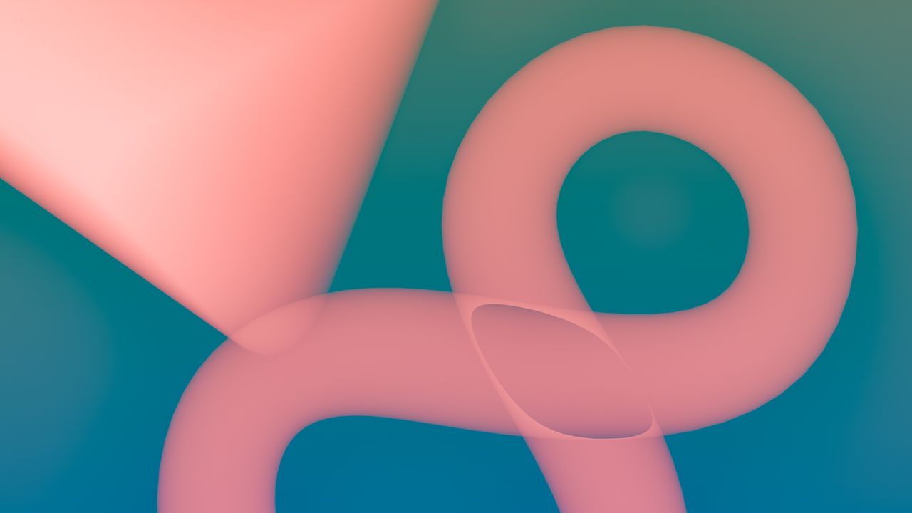 abstract pink and blue shapes creating a digital art composition