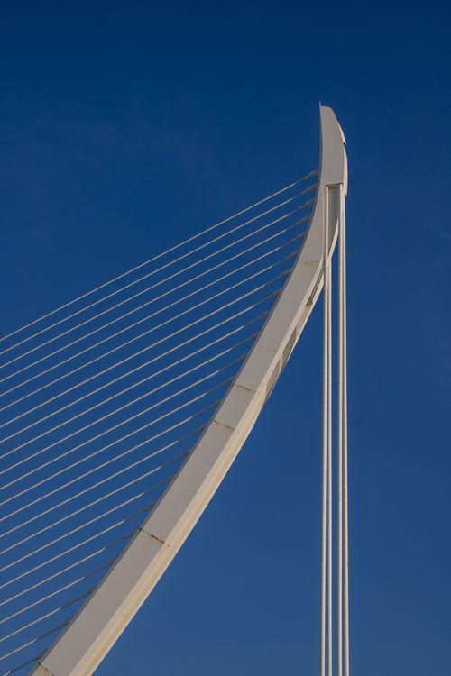Free Elegant modern bridge against a blue sky in Valencia, Spain. Stock Photo