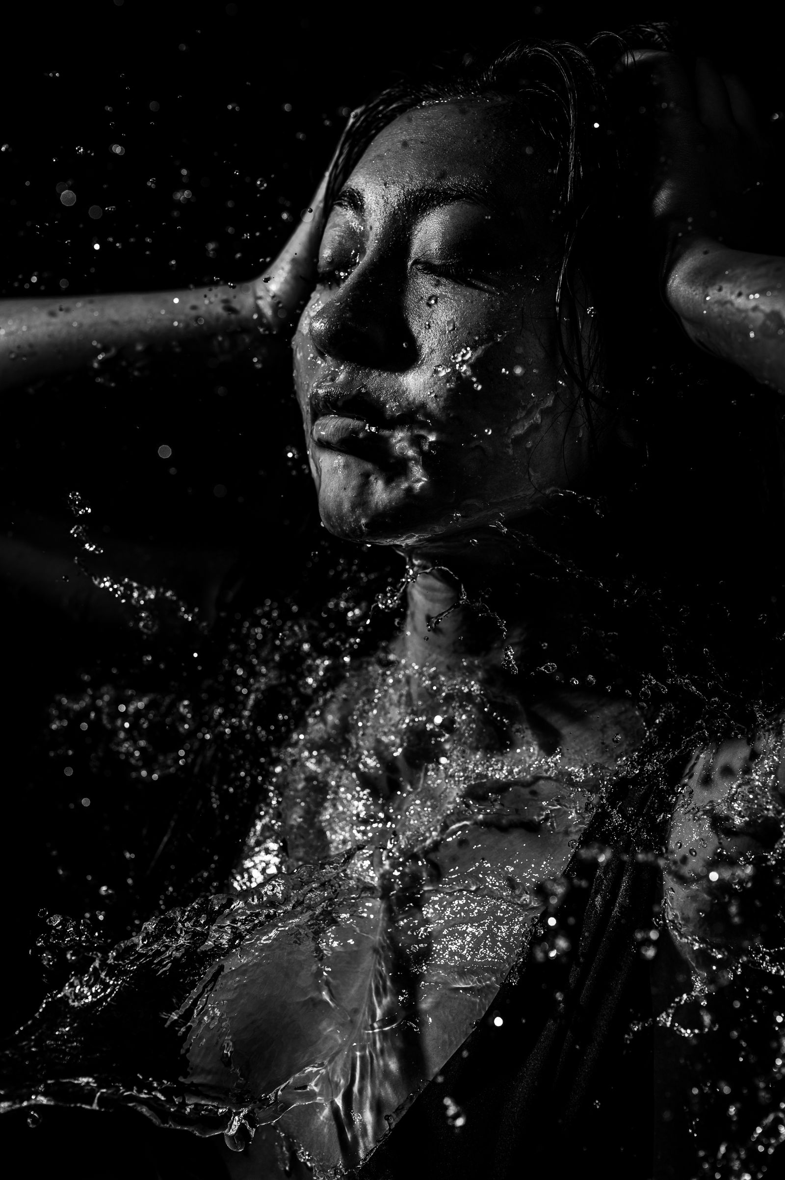 Portrait of Woman by the Water in Black and White · Free Stock Photo