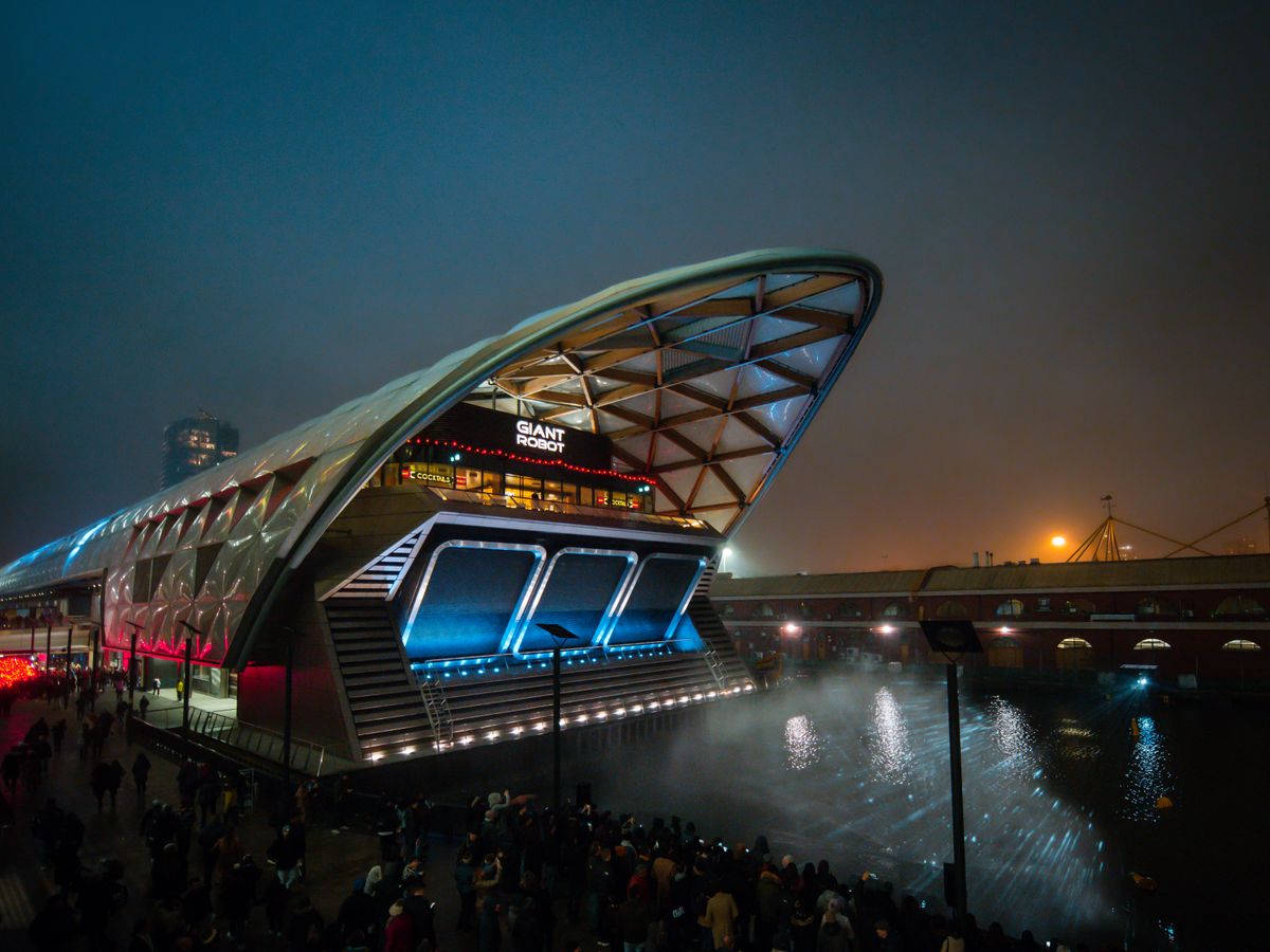 Canary Wharf financial district lit up at night as City wealth weighs a move to Dubai