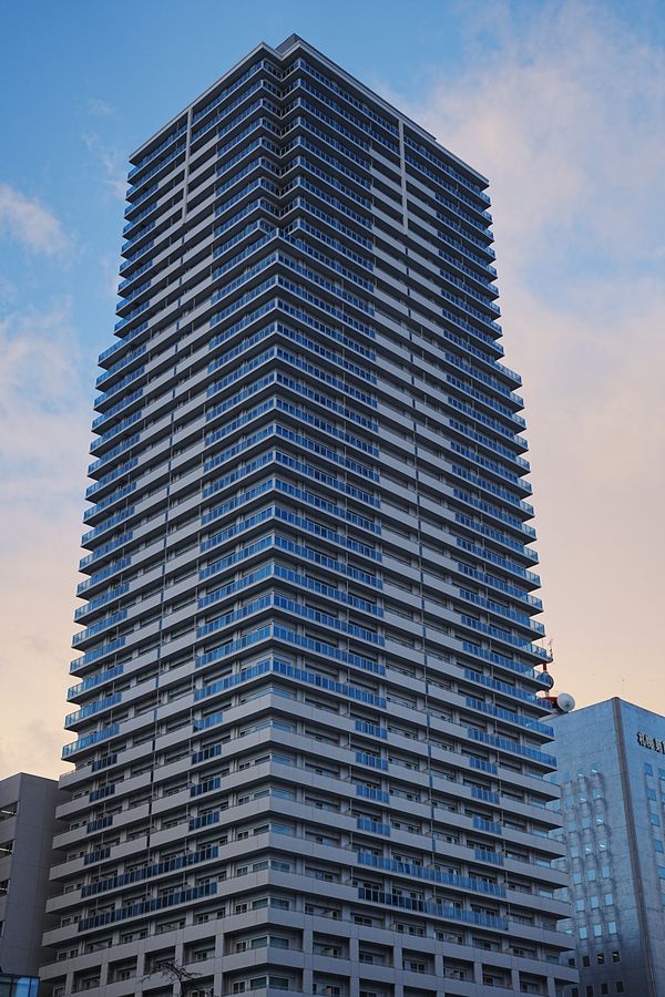 Modern high-rise building — rooftop and restricted space installations