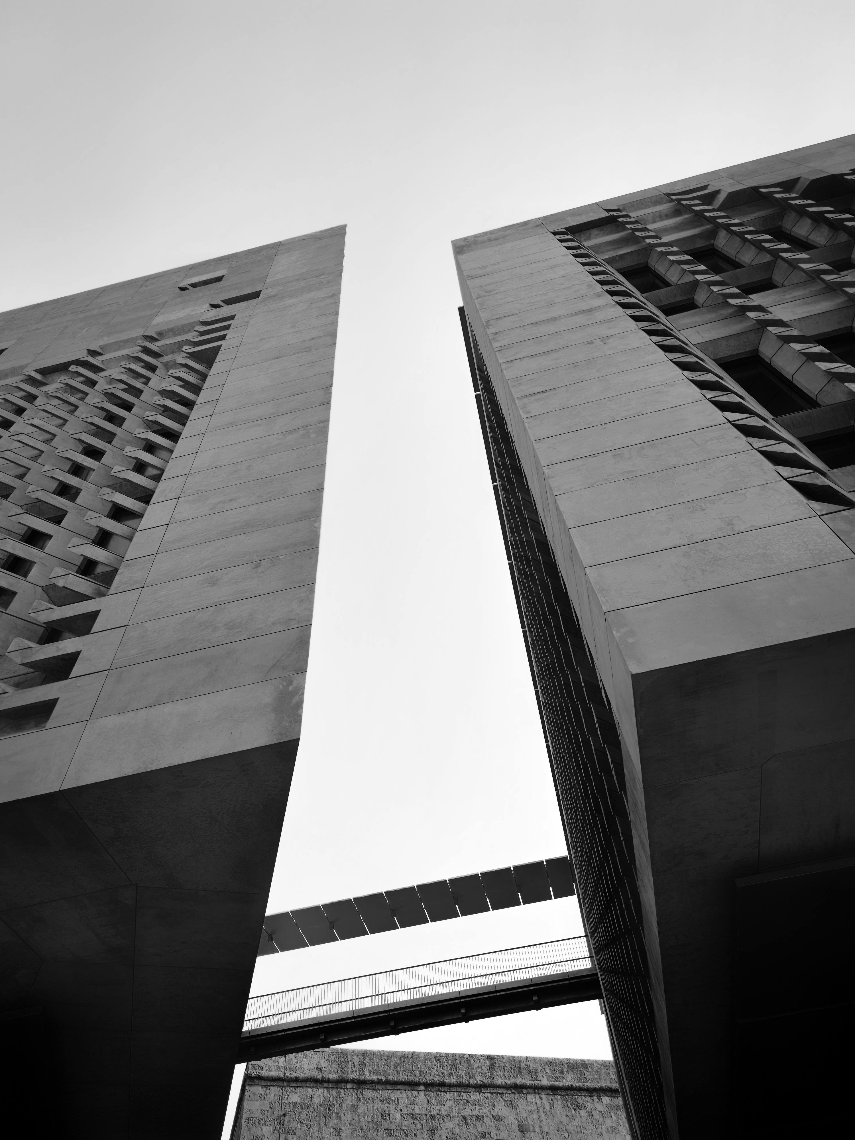 modern architectural geometry black and white