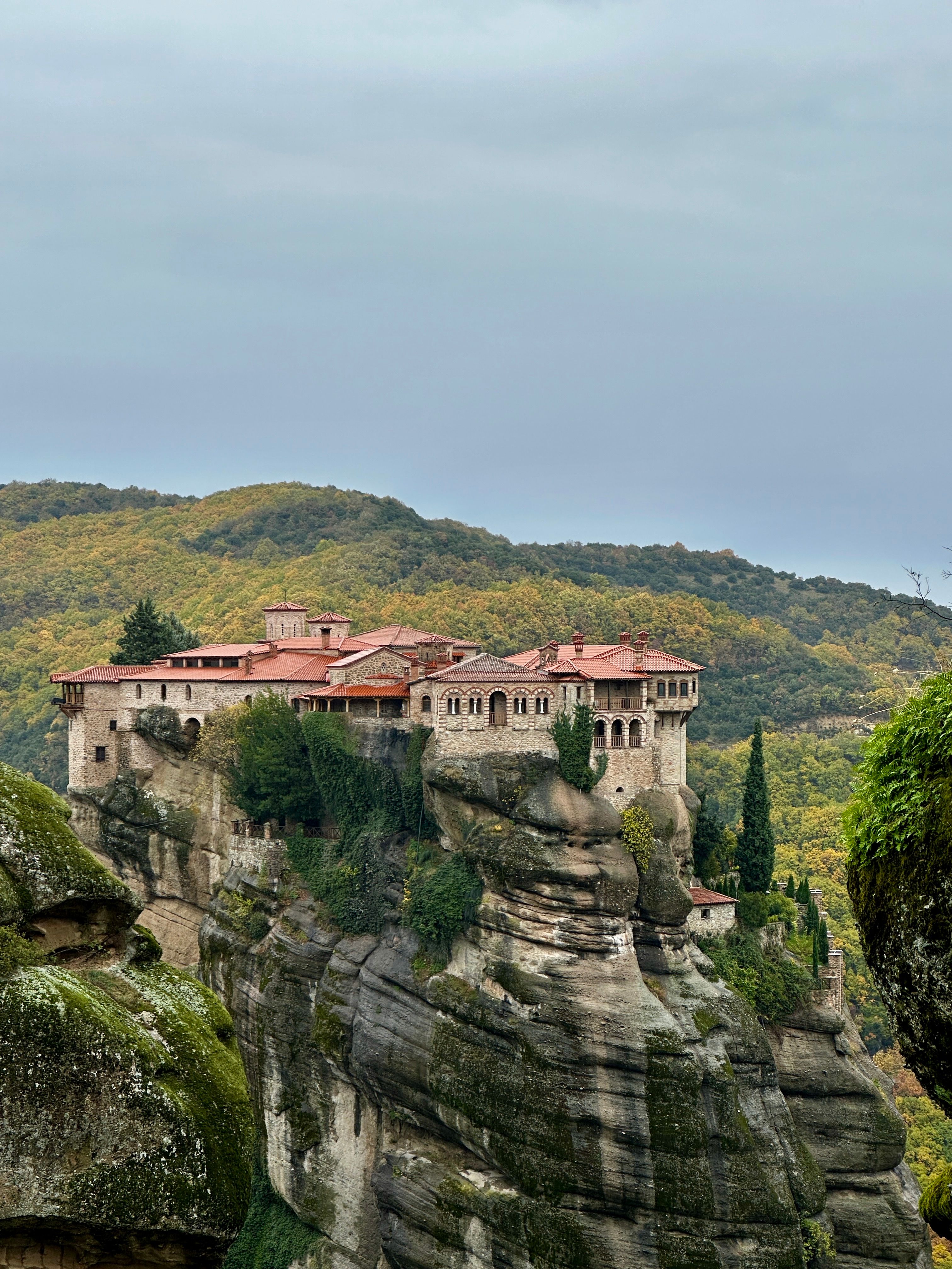 Meteora Monastery perched on towering rock formations · Free Stock Photo