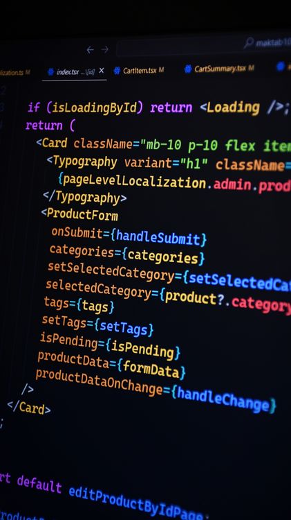 Colorful Code on Computer Screen for Web Development ยท Free Stock Photo