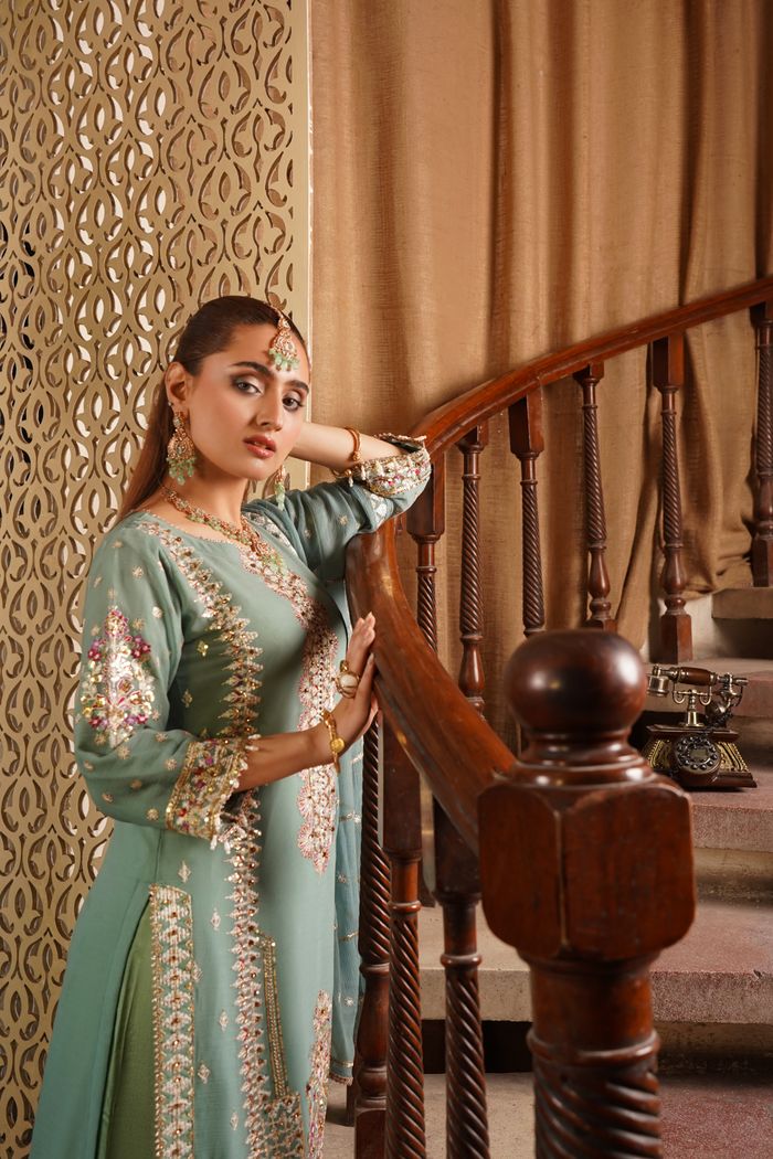Embellished Net Sharara Set