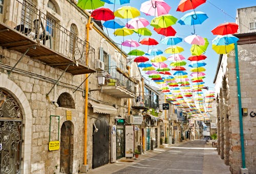 Assorted Coloured Umbrellas