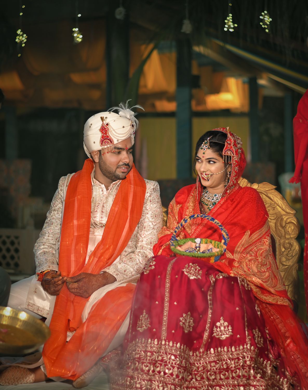 Beautiful Indian Wedding Couple in Traditional Attire · Free Stock Photo