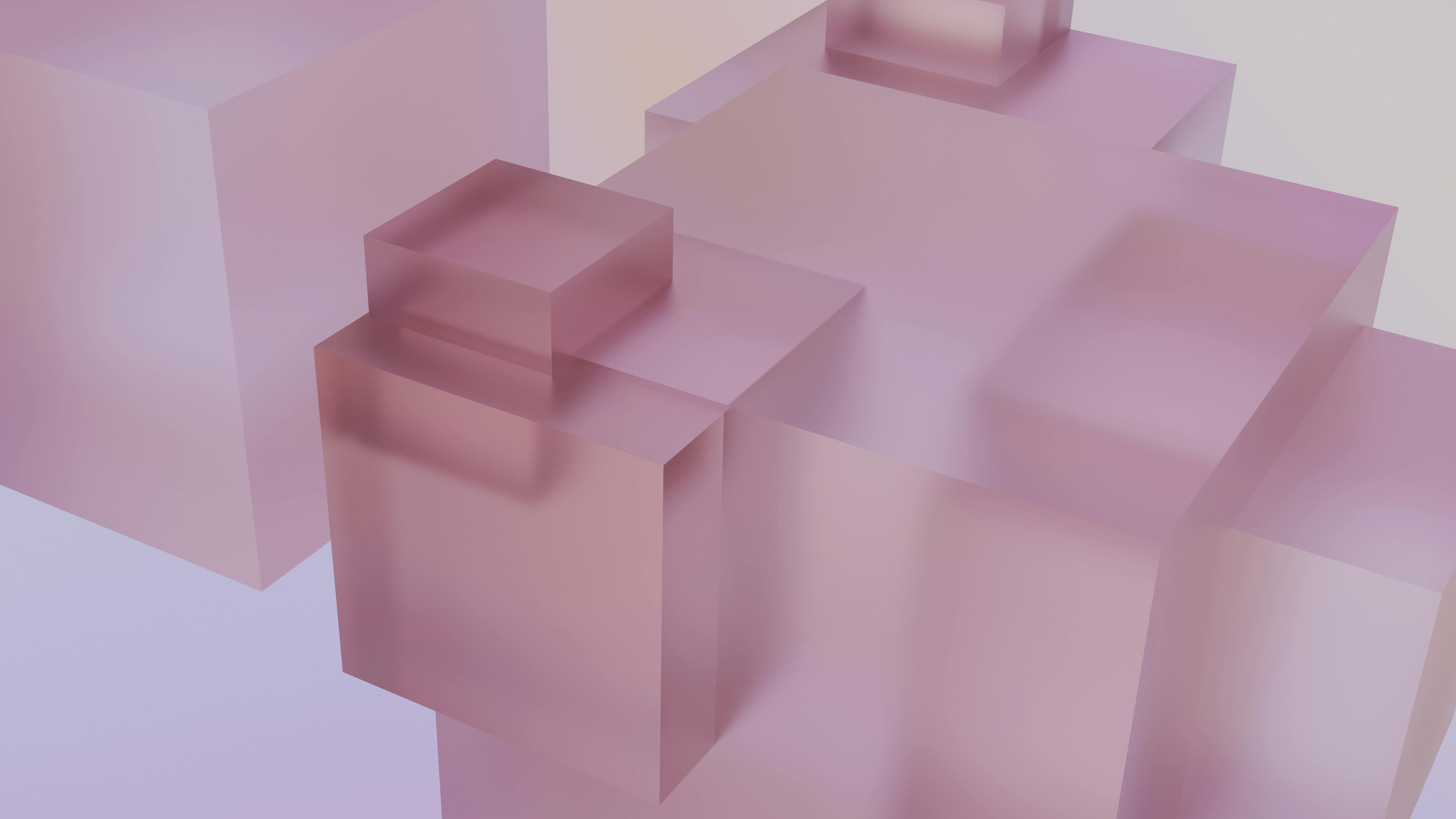 grátis Design abstrato 3D elegante com cubos translúcidos em tons pastel suaves. Foto profissional