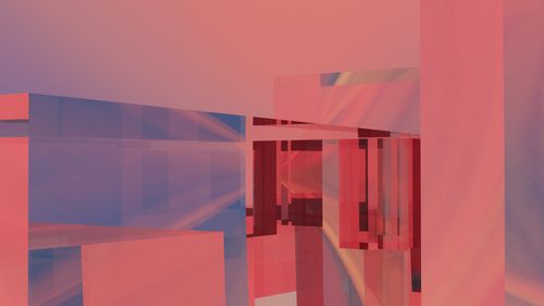 Free A captivating abstract 3D render featuring geometric shapes in soft pastel colors, creating a harmonious scene. Stock Photo