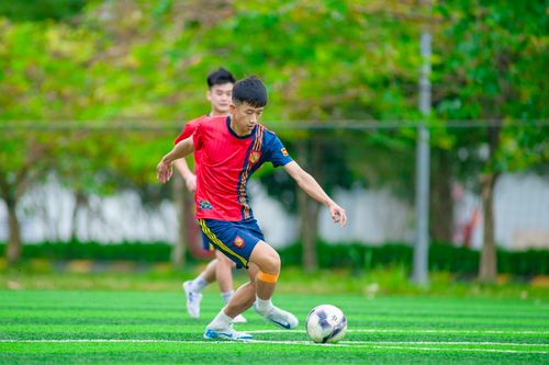 Free Young athletes playing soccer on a vibrant field in Hà Nội, capturing the energy of the game. Stock Photo