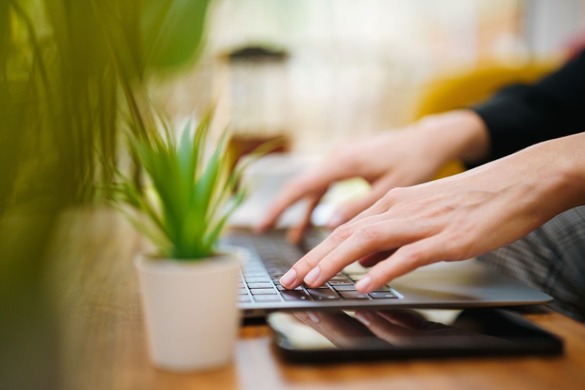 Illustrative stock photograph associated with laptop use and online work