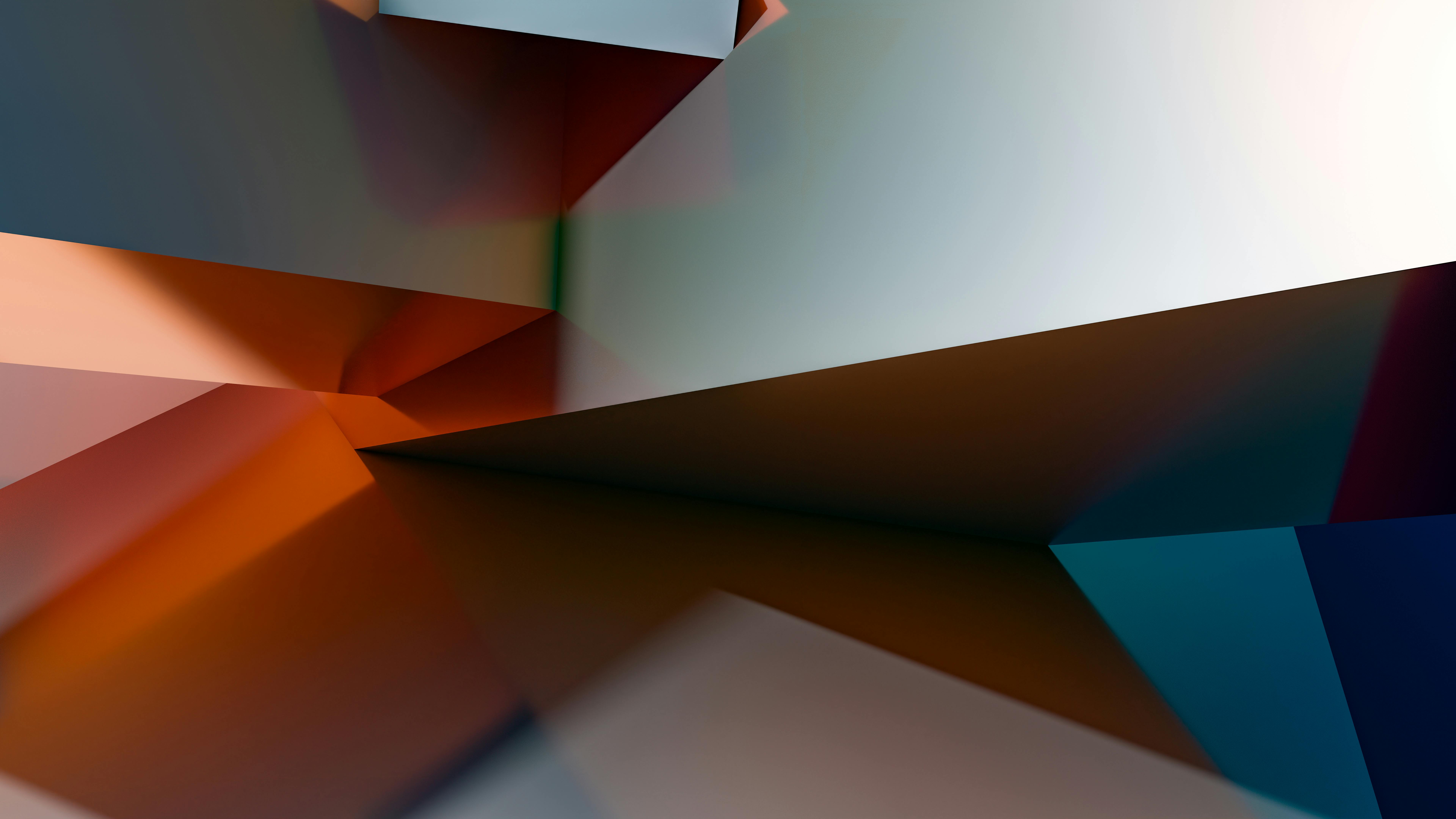 Vibrant geometric abstract art with dynamic shapes and bold colors.