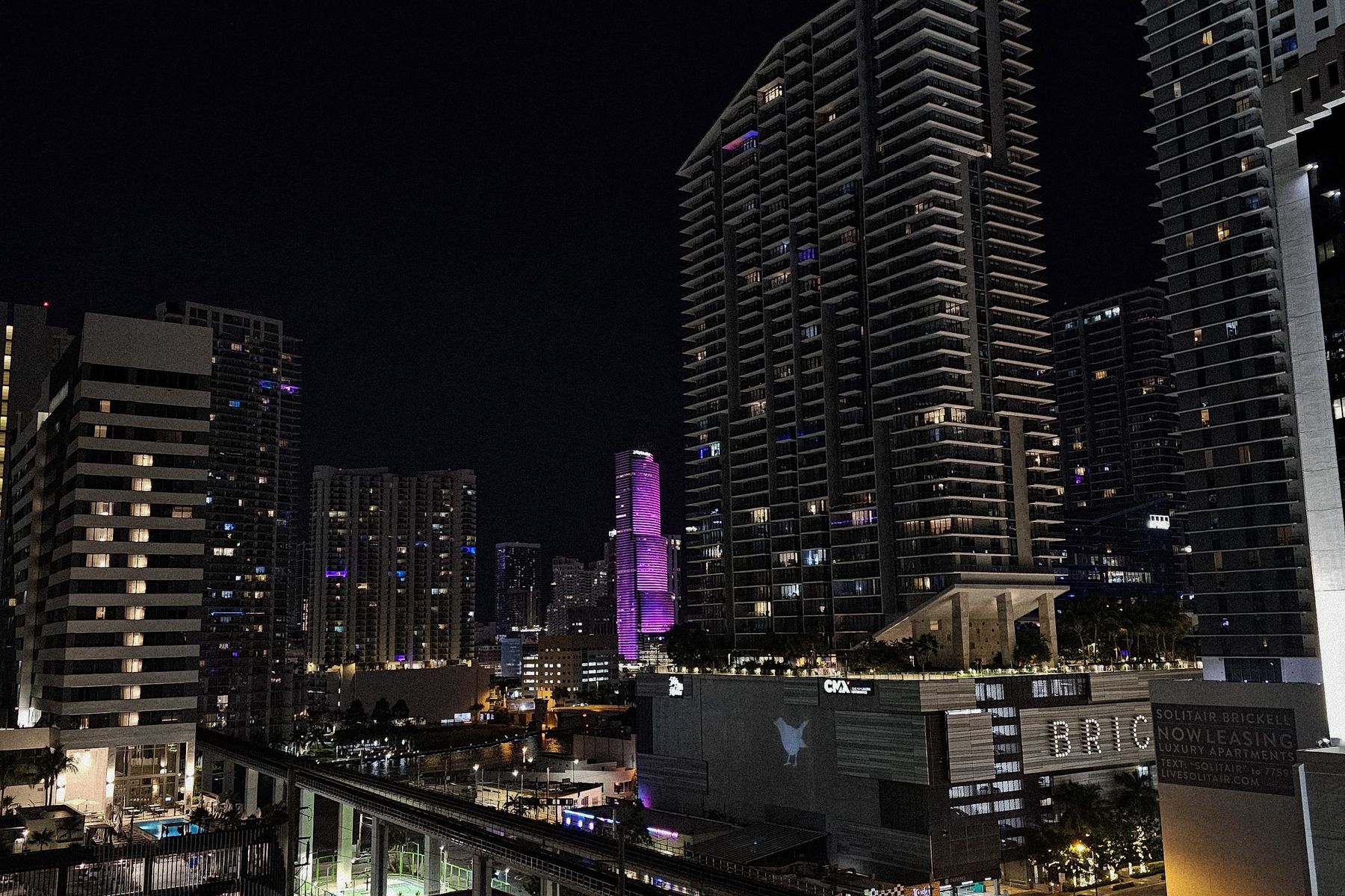 Miami skyline at night