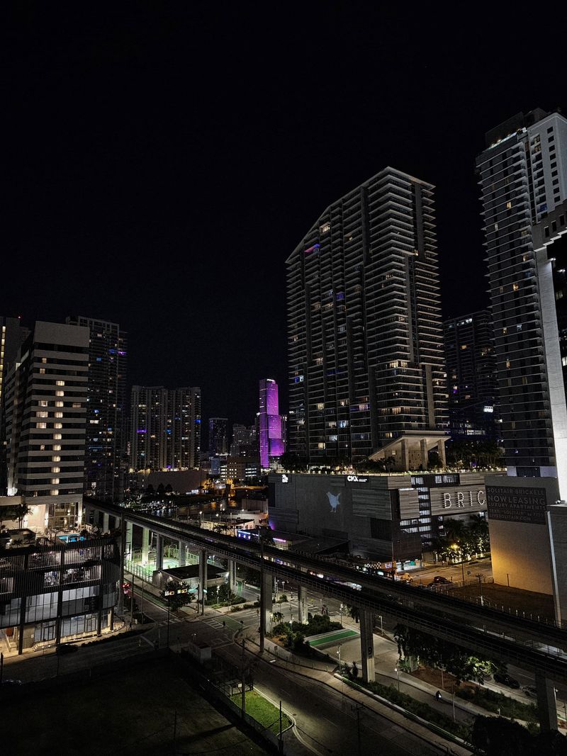 Miami Brickell skyline at night