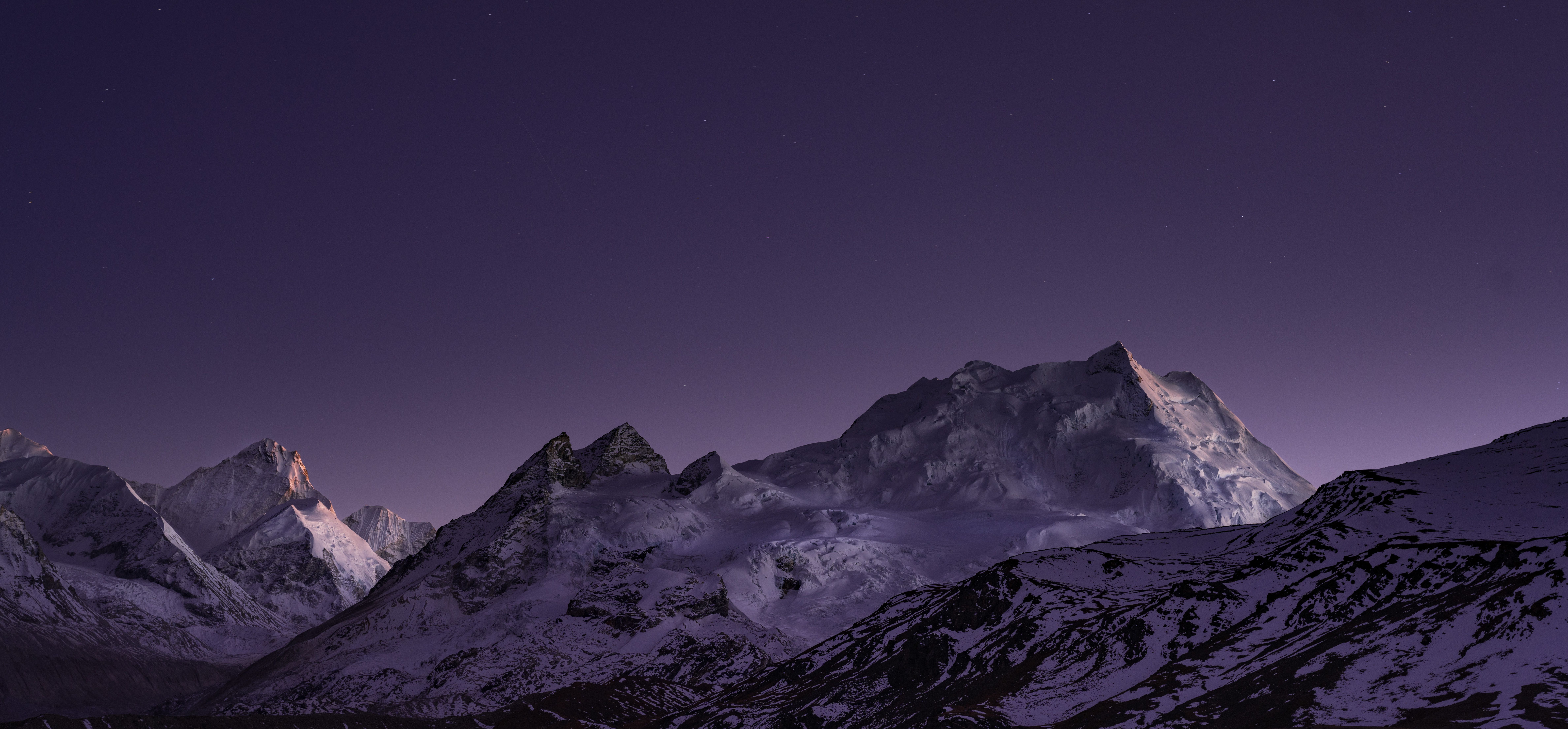Snow Covered Mountain Under Starry Sky during Night Time · Free Stock Photo