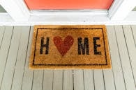 Brown Home-printed Rug Beside Door