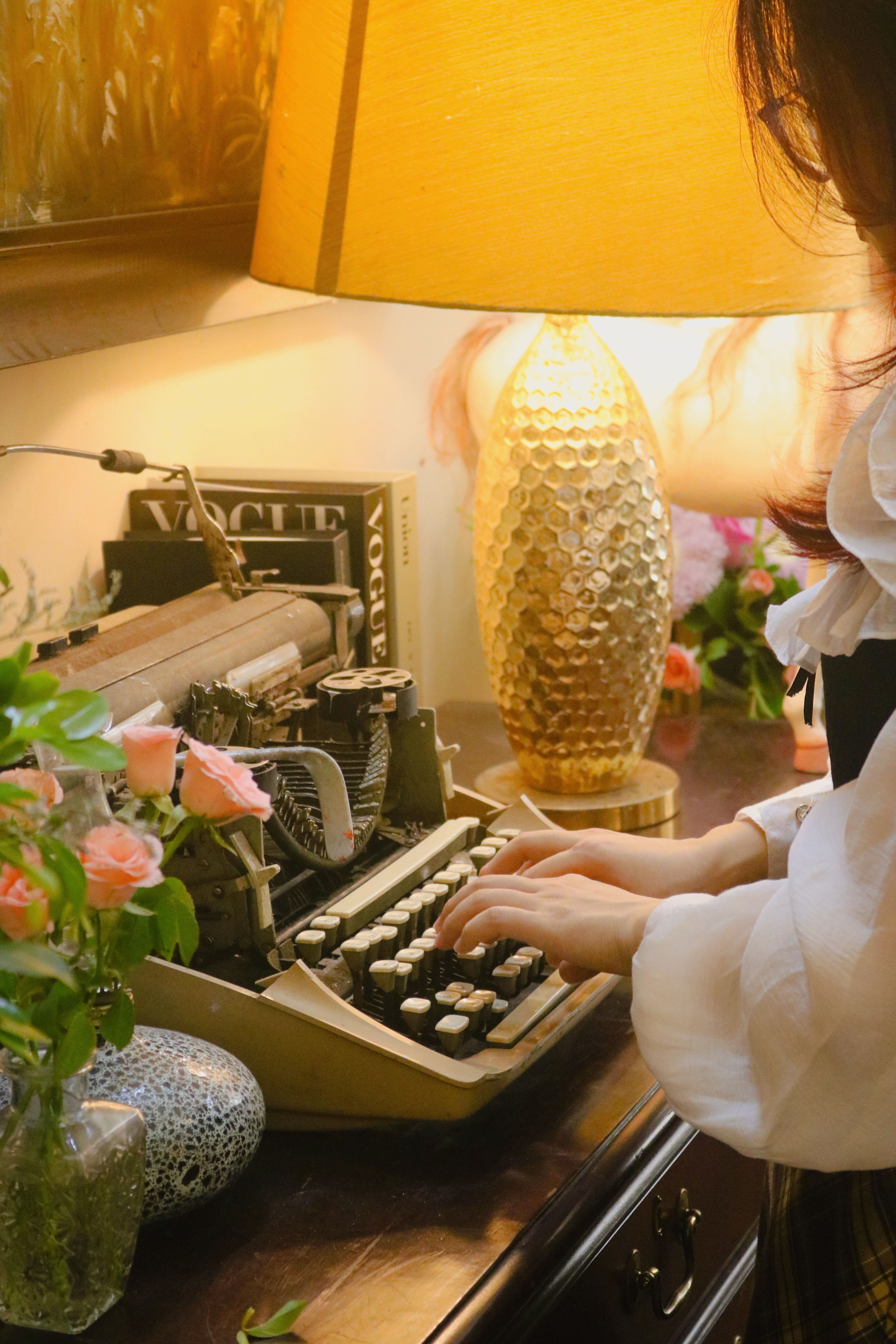 Vintage Typewriter and Warm Interior Scene · Free Stock Photo