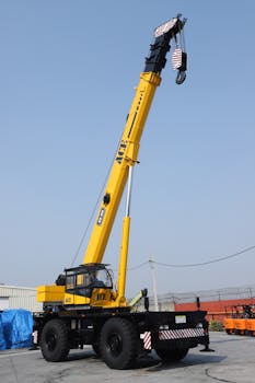ACE 40XW rough terrain crane at construction site in Faridabad.