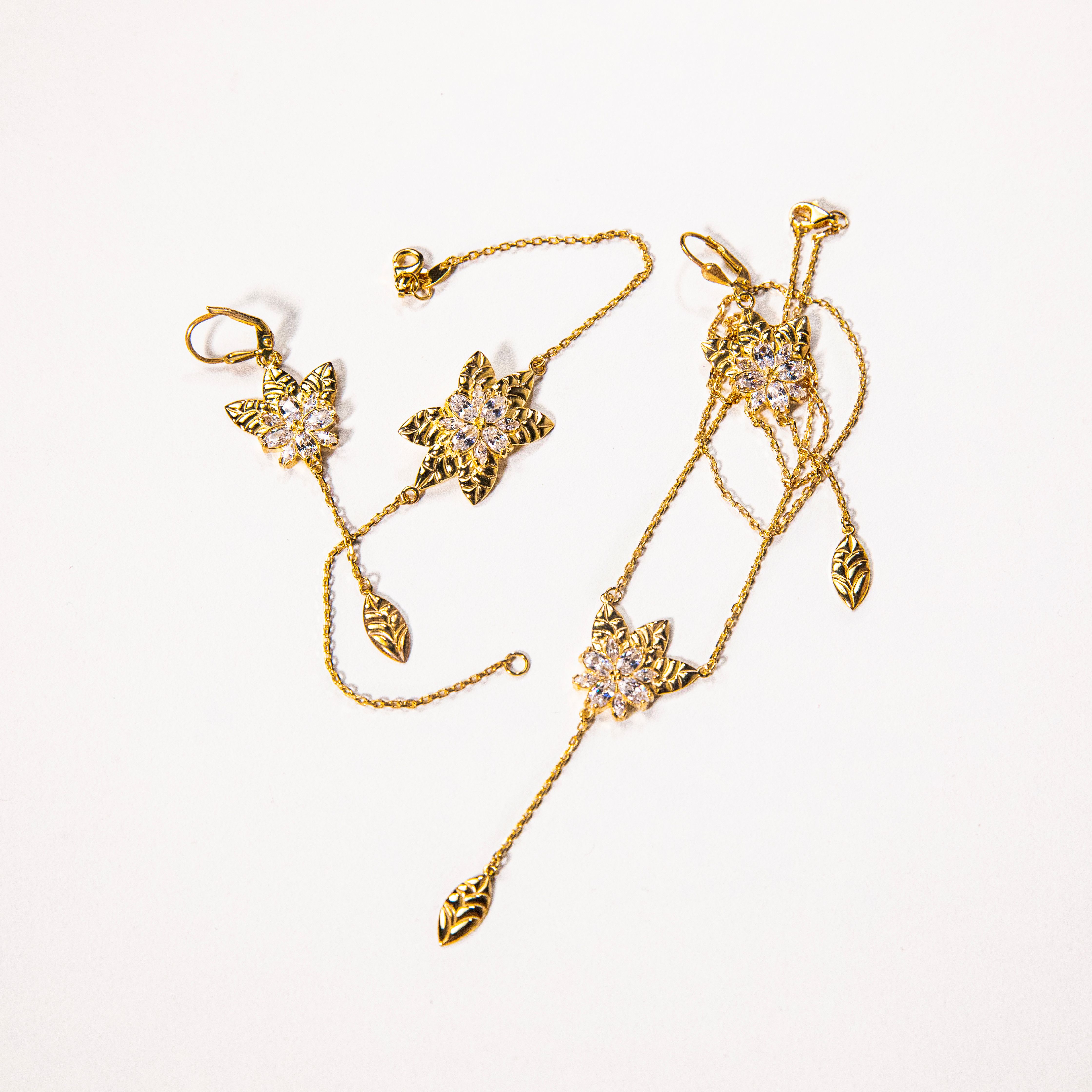 Florals and Peace Gold Earrings main image 1