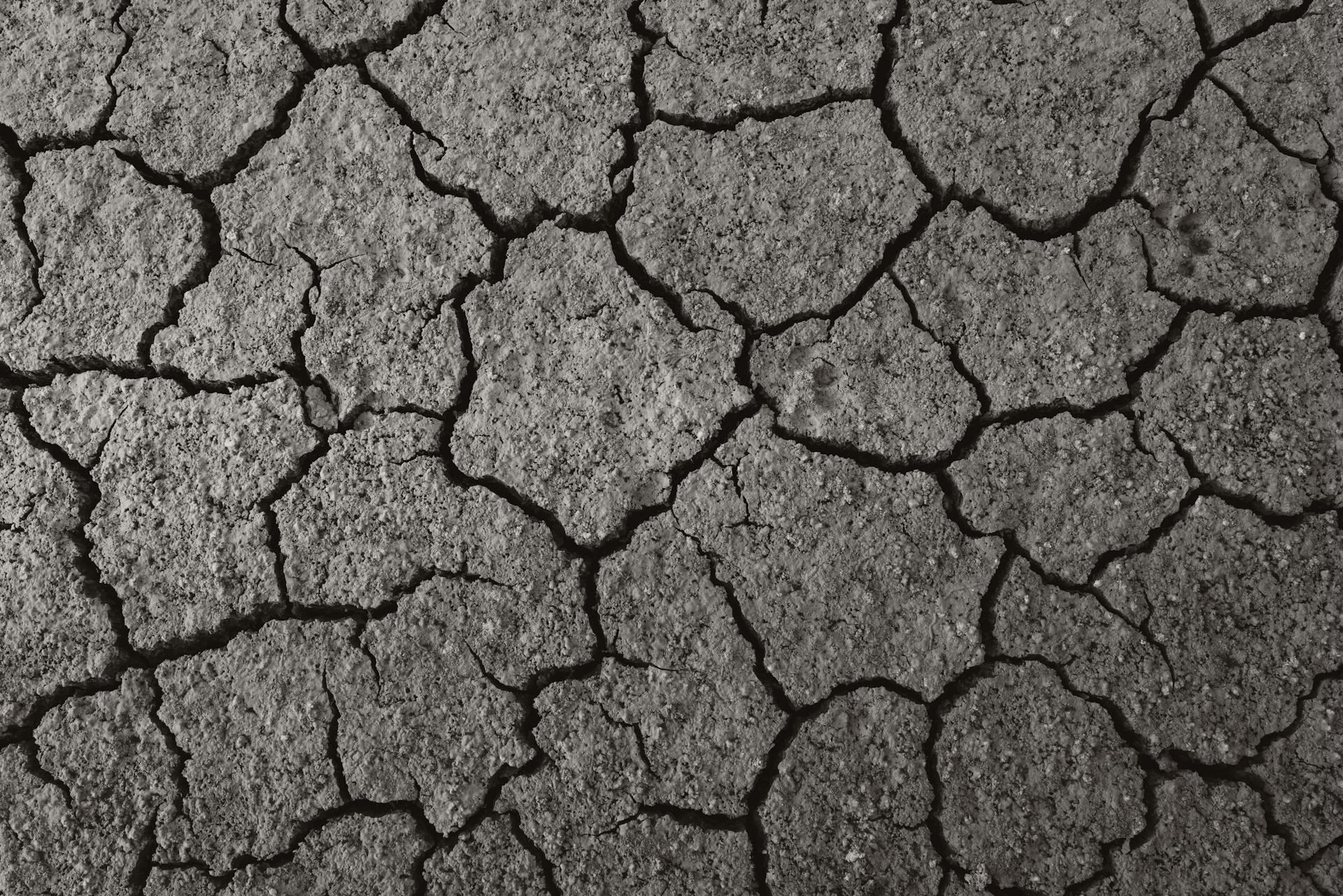 Close-up of cracked and dry earth surface, showcasing texture in Ankara.