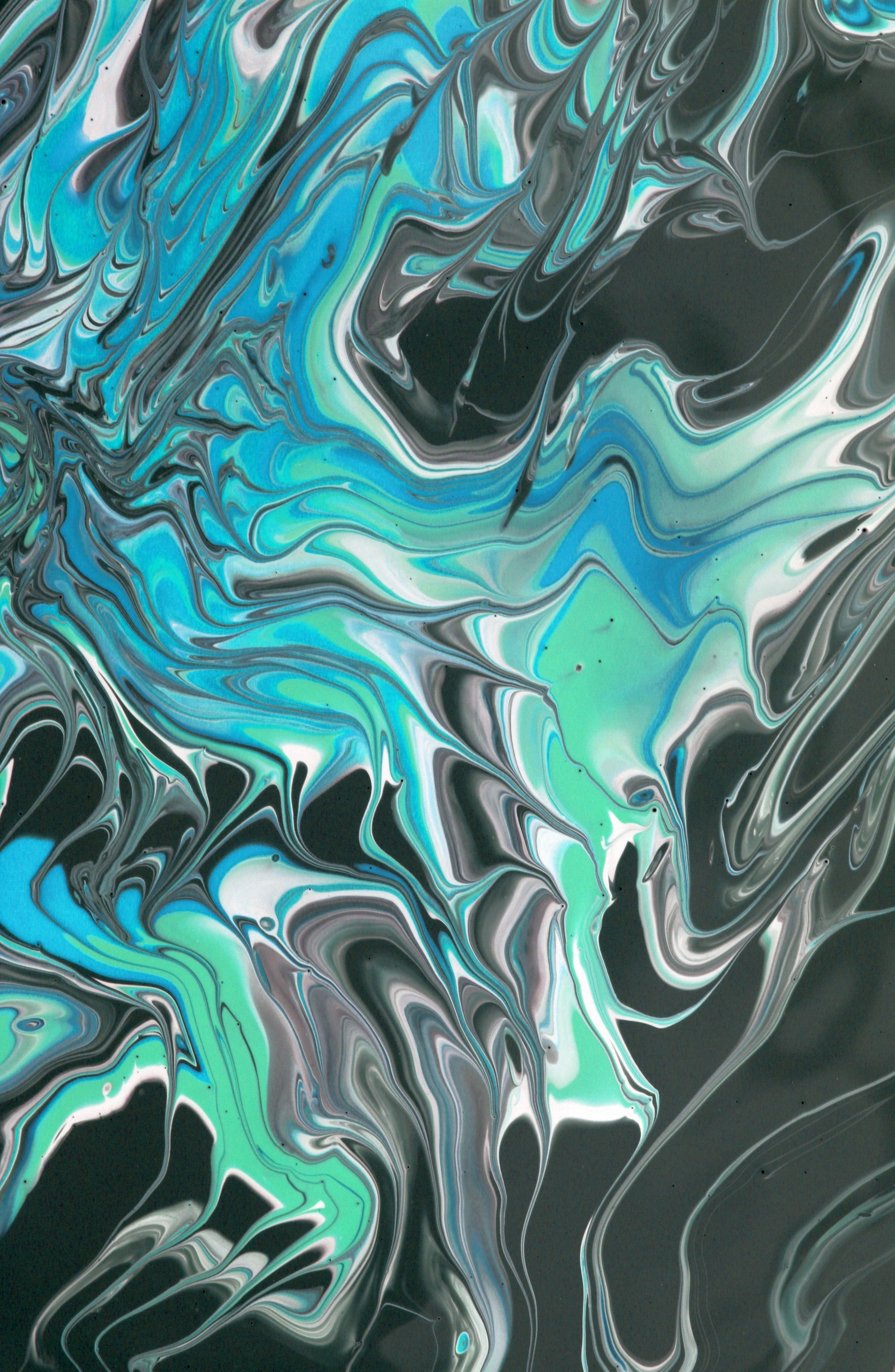 Vibrant Abstract Fluid Art in Cool Tones · Free Stock Photo