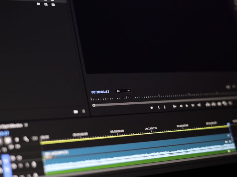 Close-up of a video editing timeline used for short-form reel production