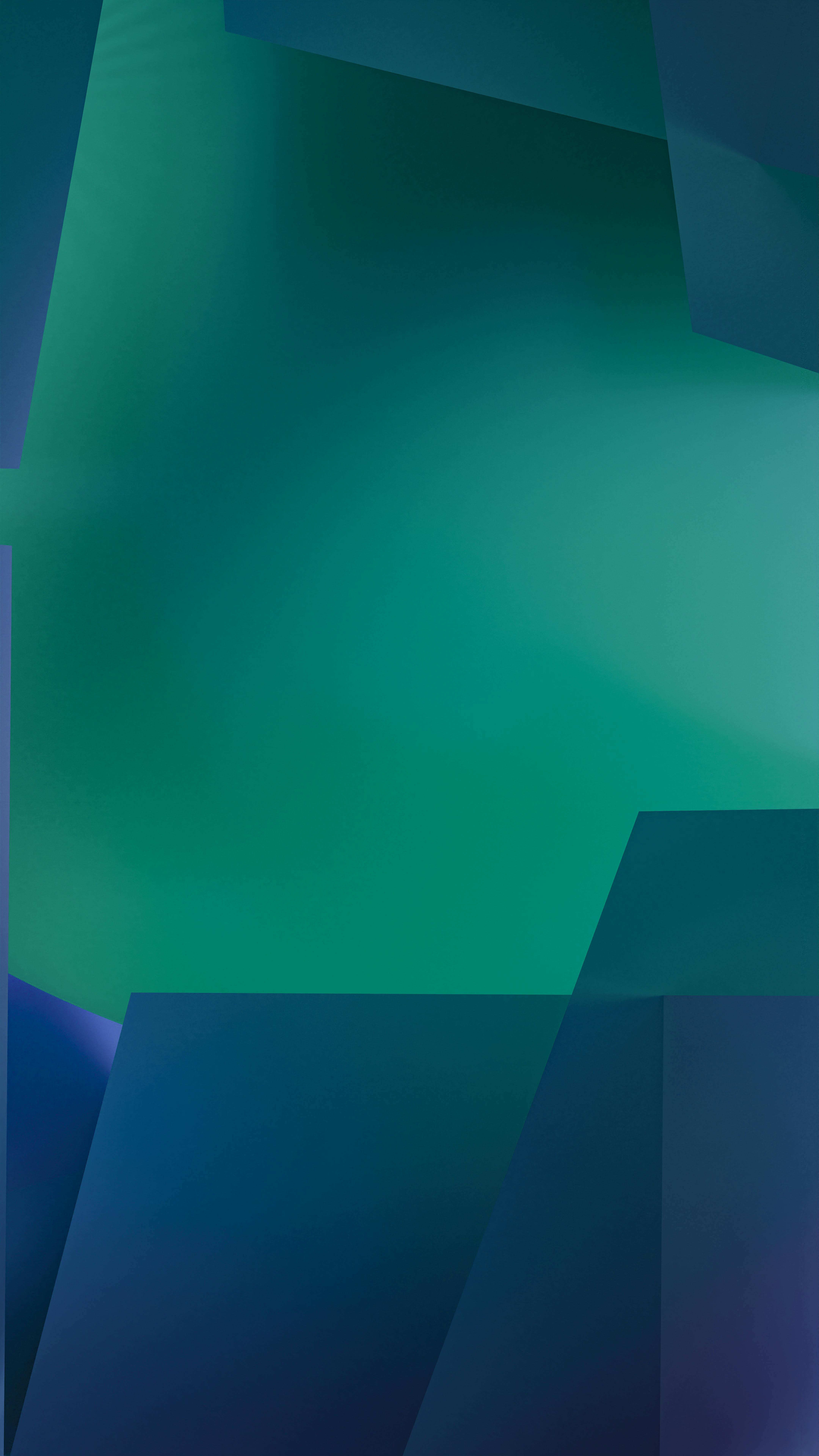 Gratis Bentuk geometris yang cerah dalam warna biru dan hijau menciptakan komposisi abstrak yang mencolok. Foto Stok