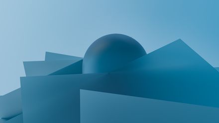 Modern abstract 3D render with blue geometric shapes — photo by Steve A Johnson on Pexels