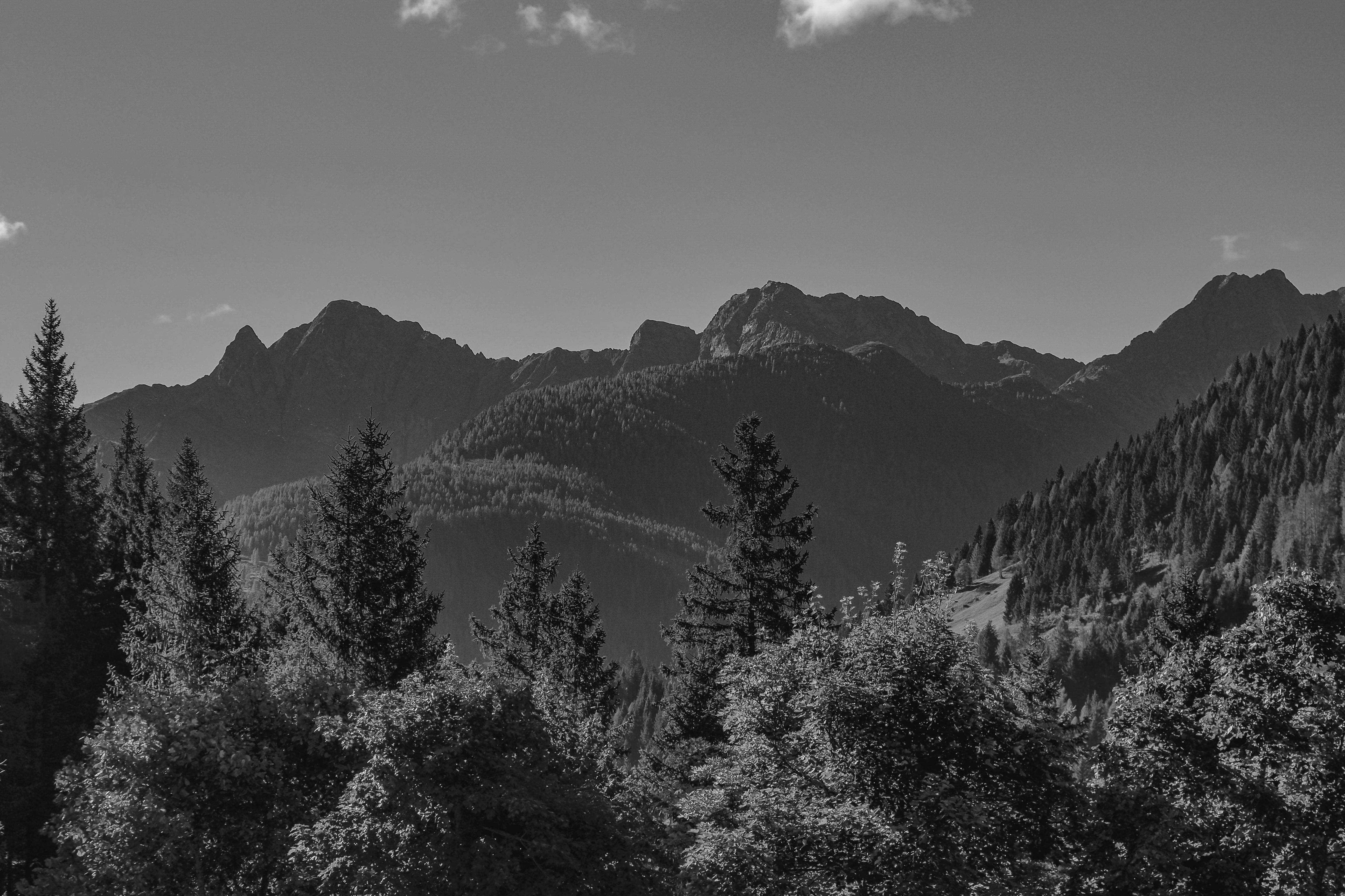 Dramatic Black and White Mountain Landscape · Free Stock Photo
