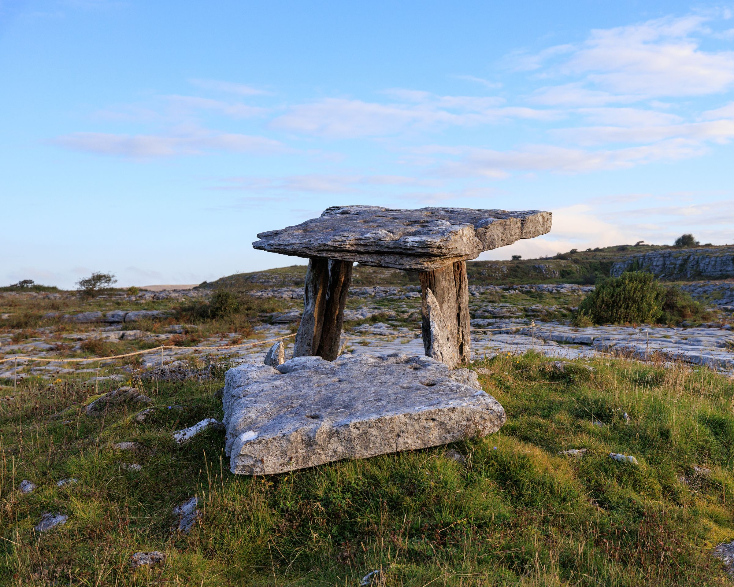 View of Poulnabrone Dolmen in County Clare's Burren region, Ireland