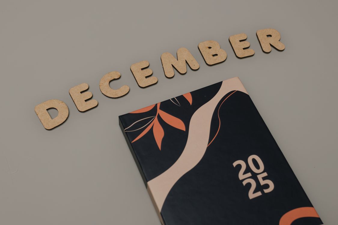 December 2025 Planner with Wooden Letters · Free Stock Photo