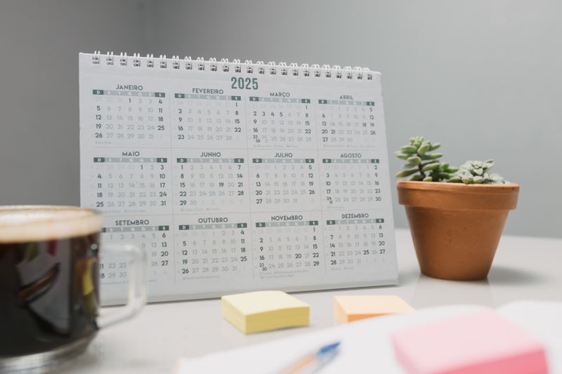 Calendario y caf&eacute; sobre el escritorio: el cambio de hora de octubre