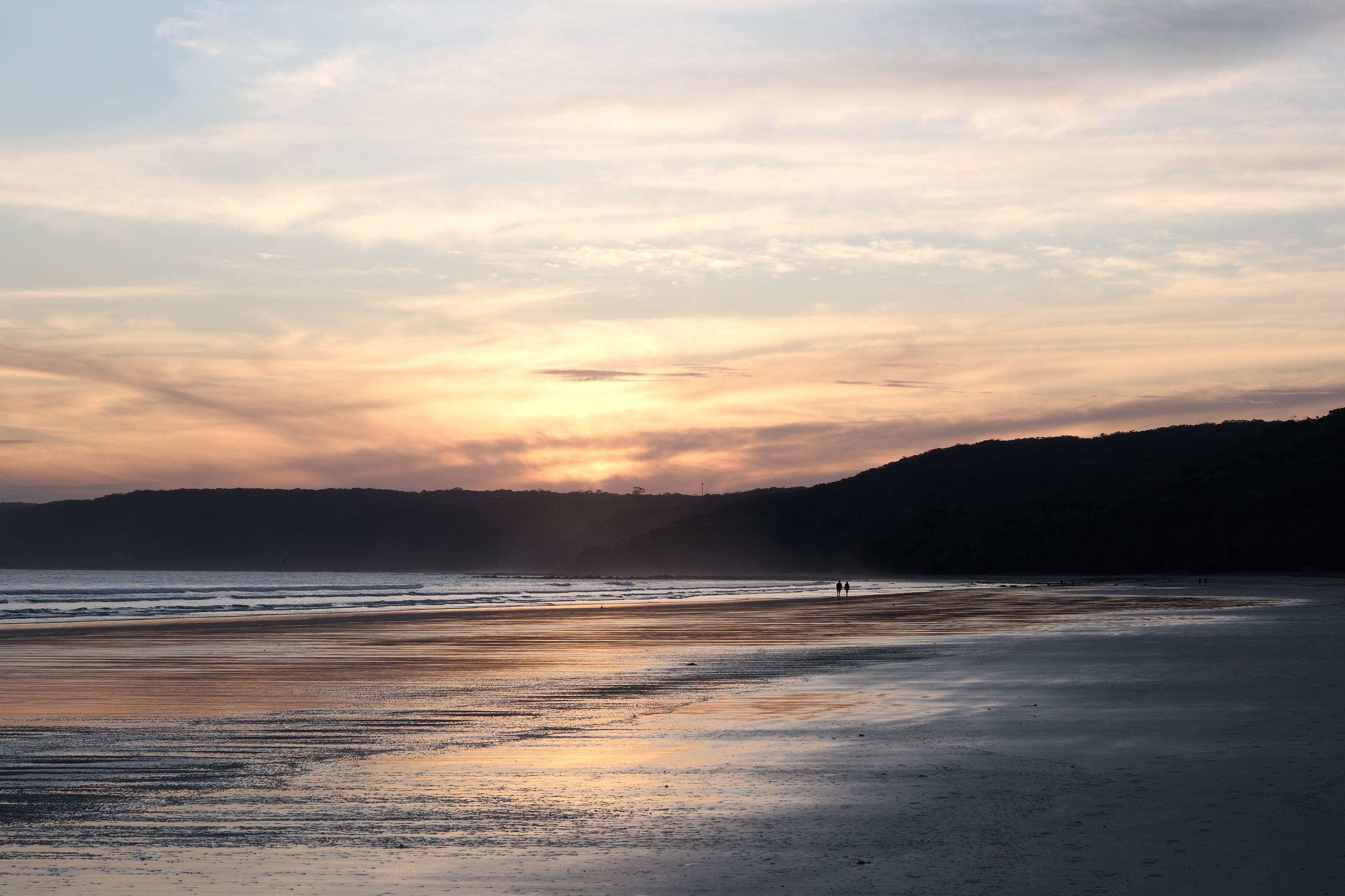 Serene Beach Sunset with Scenic Reflections · Free Stock Photo