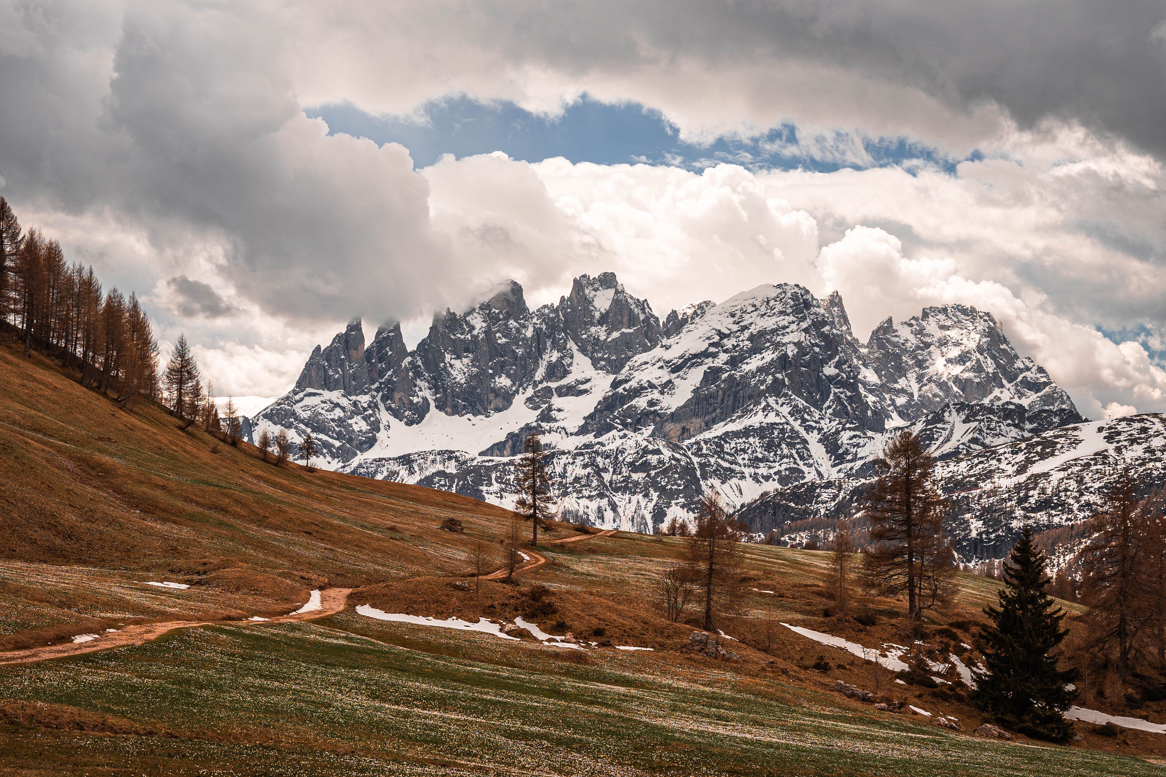 Scenic Alpine Landscape with Snow-Capped Mountains · Free Stock Photo