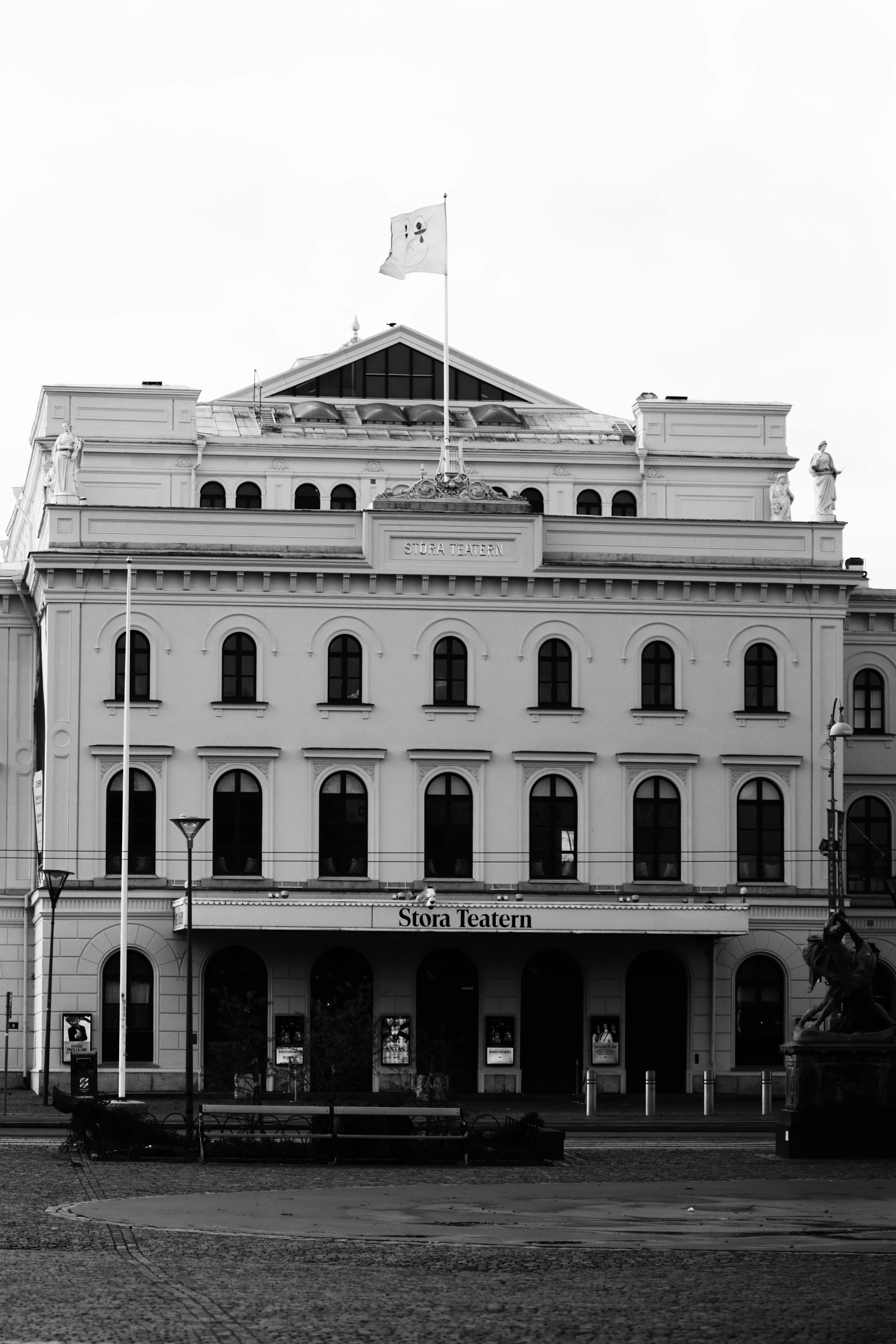 gratis Zwart-witfoto van Stora Teatern, een historisch theater in Göteborg. Stockfoto